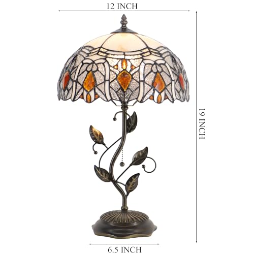 Tiffany Lamp Stained Glass Table Bedside Reading Light W12H19 inch
