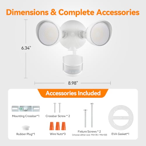 45W 5500LM PIR Motion Sensor Outdoor Lights