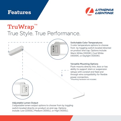 TruWrap 4 Foot LED Ceiling Light Fixture