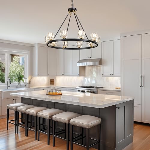 Black Wagon Wheel Chandelier