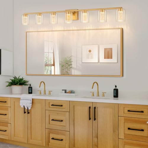 7 Light Gold Vanity Light with 3 Color Modes
