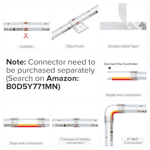 WS2811 Smart IC RGB FCOB COB LED Strip Light 720LED