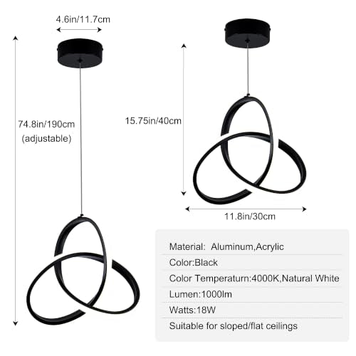 Modern Spiral LED Pendant Light Kitchen Island 4000K 1