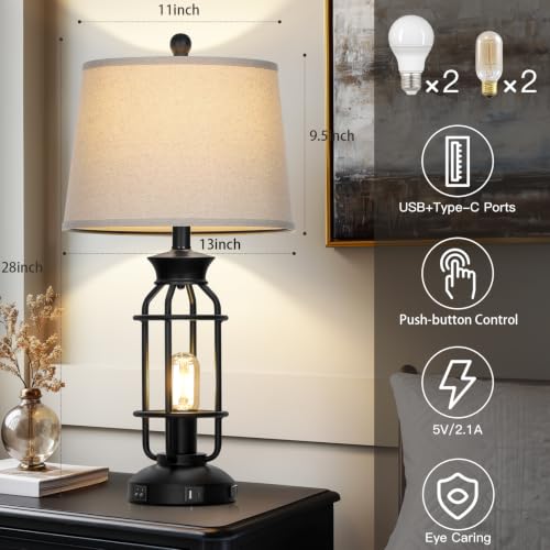 28" Tall Farmhouse Table Lamp for Living Room