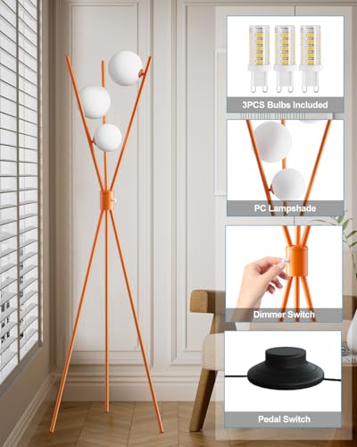 3 Globe Dimmable Tripod Floor Lamp (3 Count)