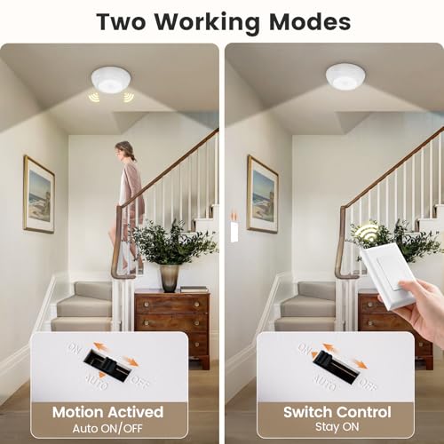 Battery Ceiling Light with Wall Switch Remote