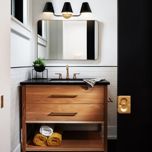 Industrial Black Vanity Light with Metal Shade
