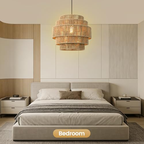 5 Tier Rattan Chandelier Light