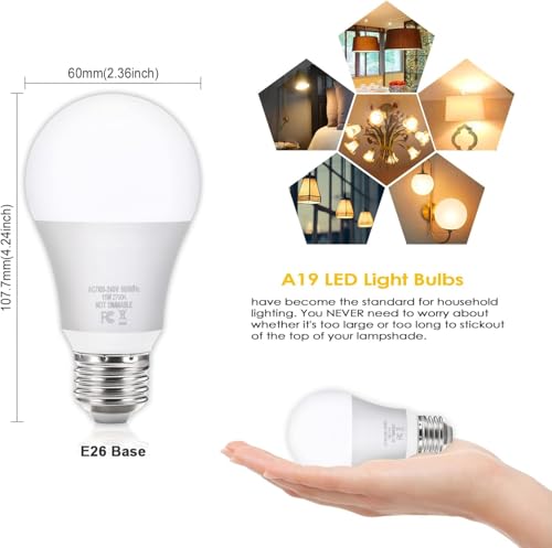 12 Pack A19 LED Light Bulbs (12 Count)