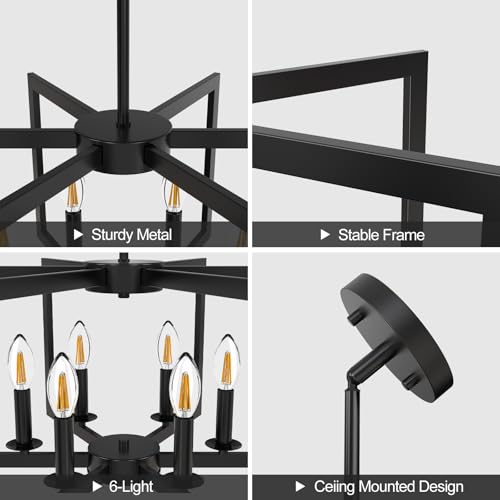 Modern Black Chandelier (6 Count)