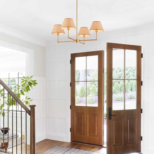 31” Boho Rattan Chandelier 4