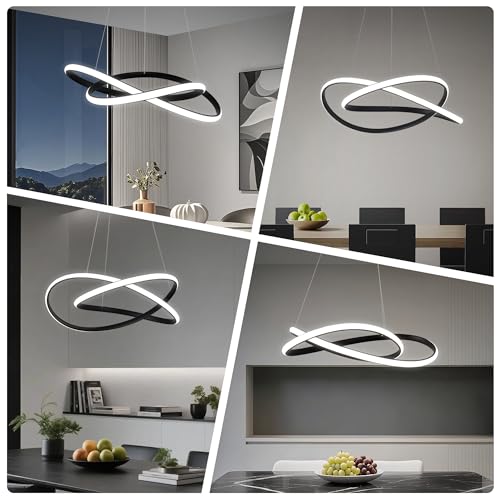 Modern LED Chandelier for Dining Room Pendant Light Fixture 40W | 5CCT/2700K-5000K,Dimmable,For Bedroom,Living Room,Dining Room,Kitchen,Kids Nursery,Home Office