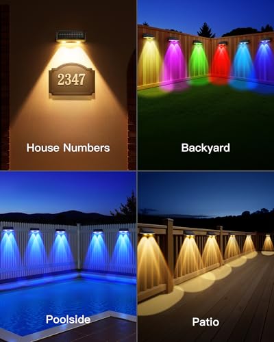 Solar Fence Lights Outdoor (12 Count)