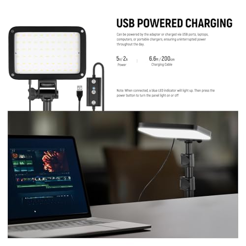 Basics 2 Pack LED Video Light Panel Lighting Kit (8 Count)