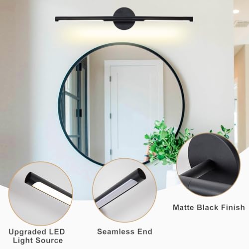 Matte Black Bathroom Light Fixtures Over Mirror 30 Inch