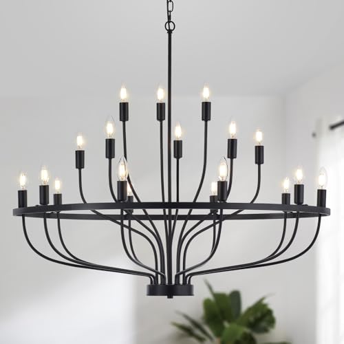 39.4" Large Black Chandelier
