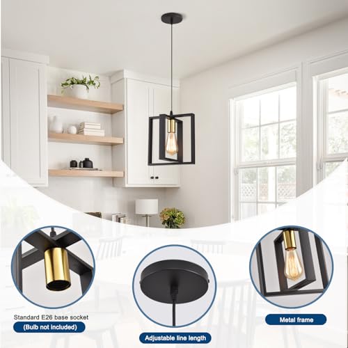 Set of 3 Rotatable Metal Frame Kitchen Island Pendant Lights (3 Count)