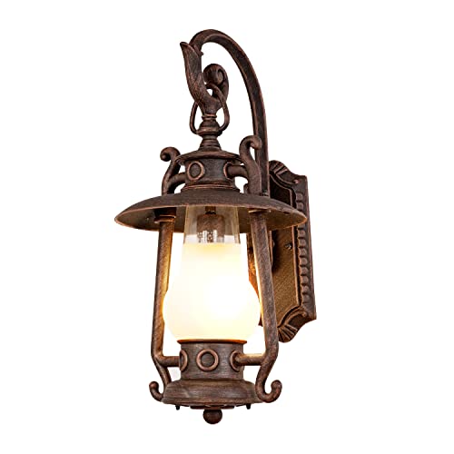Large Rustic Lantern Wall Sconce Outdoor