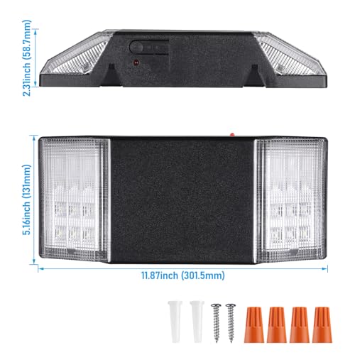 8 Pack LED Emergency Lighting with Battery Backup Black (8 Count)