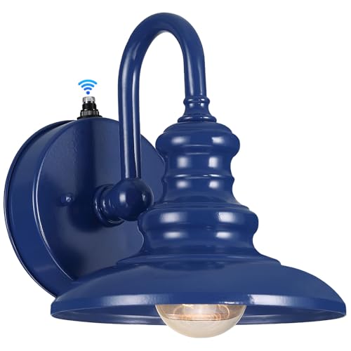 Dusk to Dawn Sensor Outdoor Gooseneck Barn Light Fixtures Blue