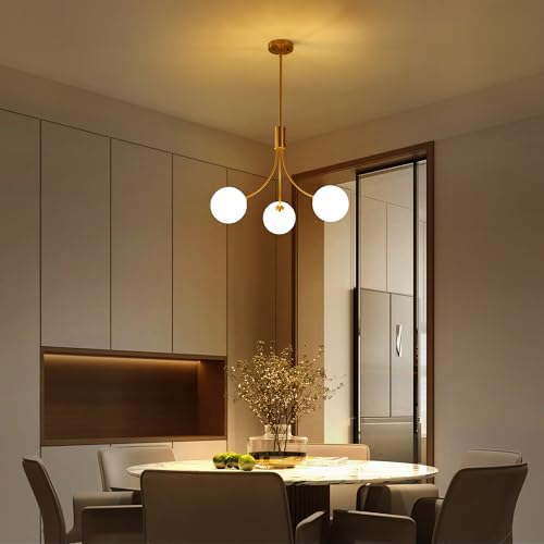 3 Light Modern Farmhouse Gold Chandeliers for Dining Room