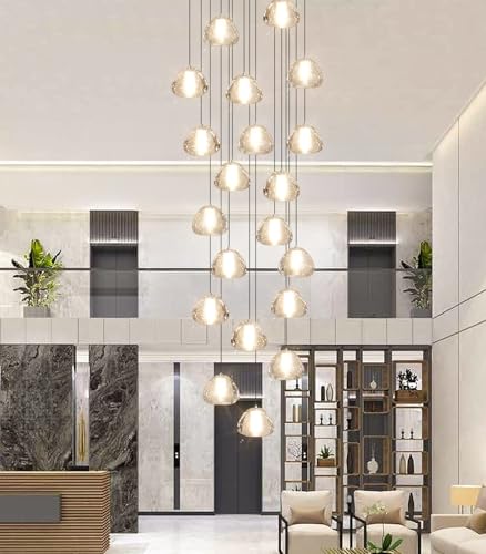 Modern Crystal Chandeliers LED Ceiling Lighting Foyer Large Ceiling Light for Staircase Living Room Hallway Entryway