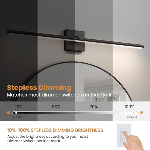Modern Bathroom Vanity Light 32 Inch Matte Black Dimmable 5CCT LED Vanity Light Bar for Bathroom Lighting Fixtures Over Mirror Cabinets Bedroom