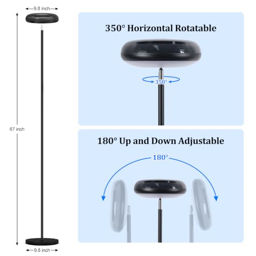Uplighter Floor Lamp for Living Room (Black)