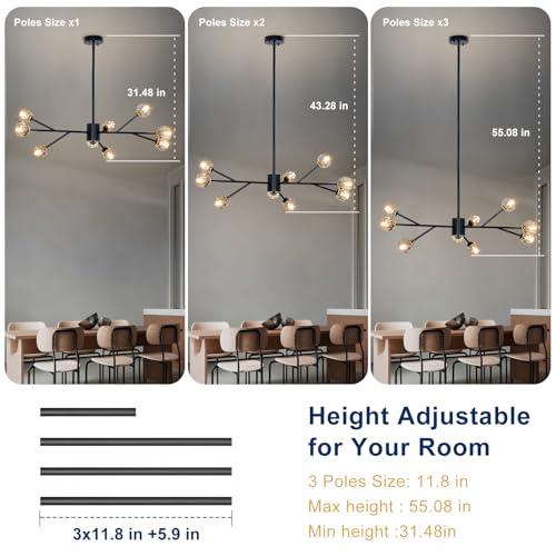Modern Black Sputnik Chandelier
