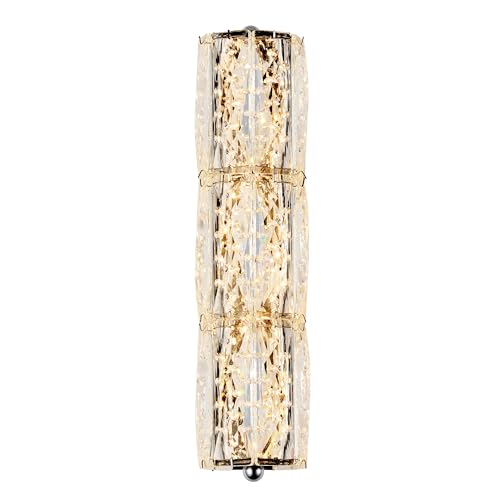 Crystal Wall Sconces 3"x12.6" Modern LED Chrome Wall Light