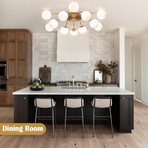 12 Light Milk Glass Pendant Light