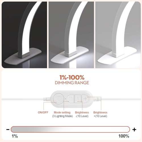Foldable Half Moon Nail Desk Lamp with Phone Holder