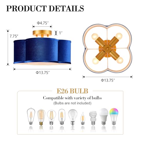 Modern Semi Flush Mount Ceiling Light Fixture