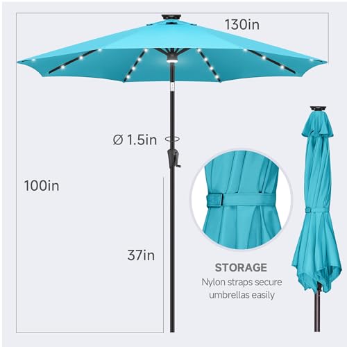 Solar Patio Umbrella with a Centre Light
