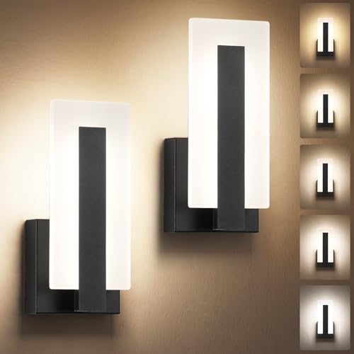 Modern Black Wall Sconces Set of 2