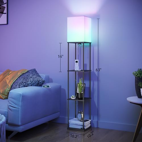Floor Lamp with Shelves