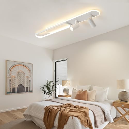 Modern LED Ceiling Light 39" Linear Ceiling Light with 2 Spotlight