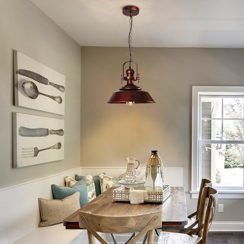 14" Farmhouse Copper Pendant Light for Kitchen Island