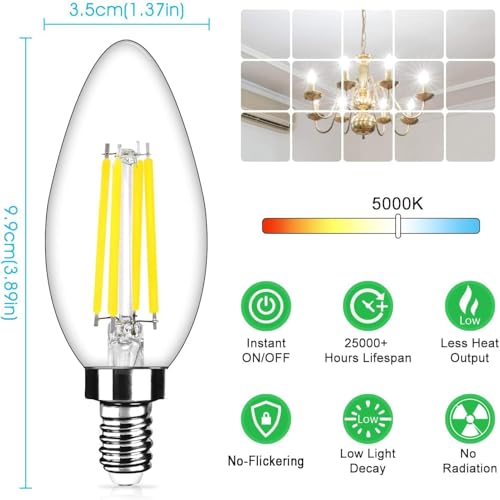 48 Pack Dimmable E12 LED Bulbs 40Watt Equivalent (48 Count)