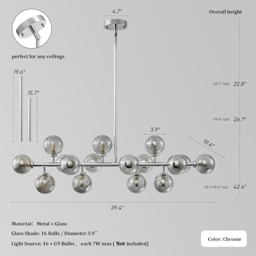 Mid Century Modern Sputnik Chandelier