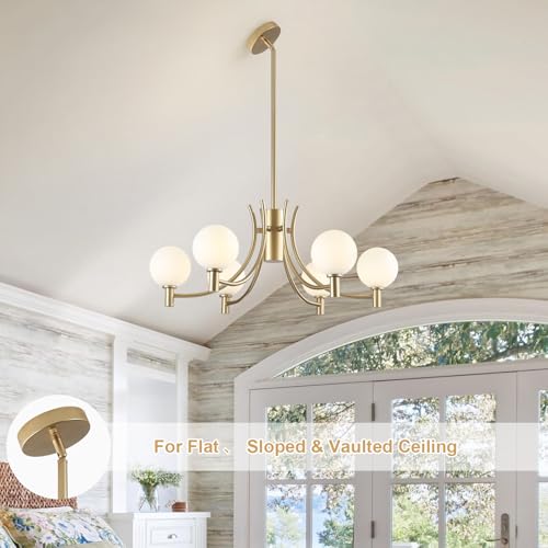 6 Light Gold Modern Sputnik Chandelier