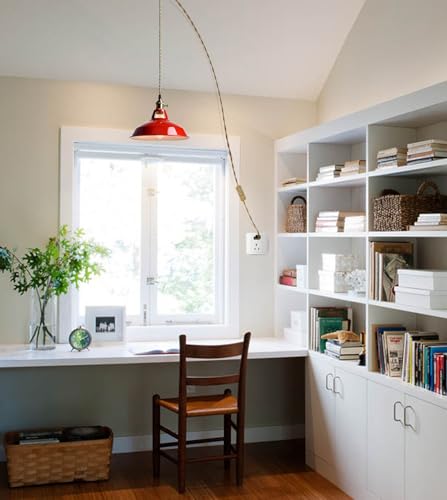 Plug in Pendant Light Vintage Red Barn Shade