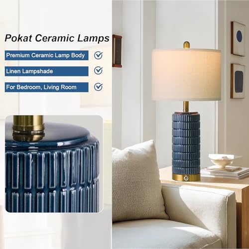 Touch Bedside Table Lamps with USB Ports for Bedroom