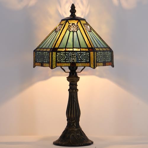 Tiffany Lamp Stained Glass Table Bedside Accent Light 8X8X14.5 inch