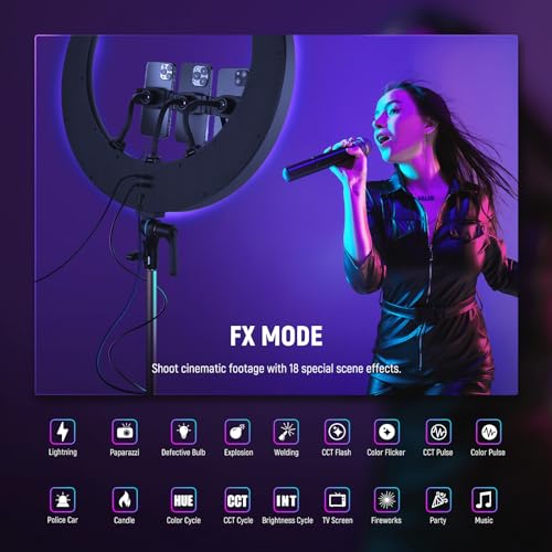 19" RGB LED Ring Light with Stand