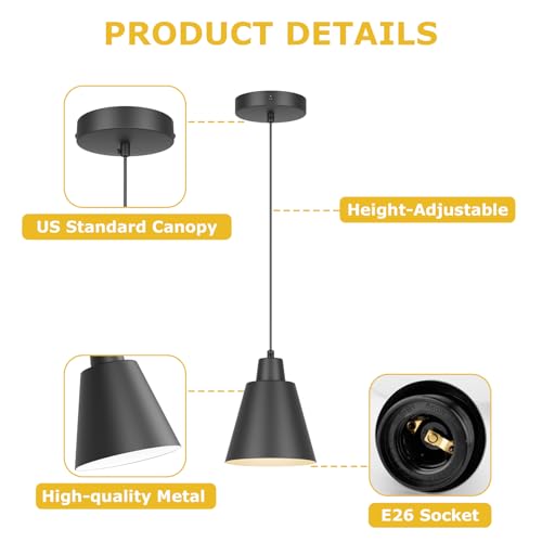 Black Pendant Light Kitchen Island (3 Count)