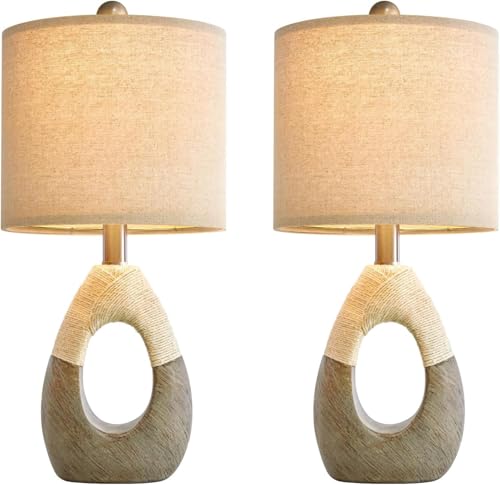 19” Boho Table Lamps Bedroom Living Room Set 2 (2 Count)