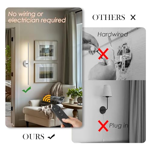 Battery Operated Wall Sconces Set of Two Wireless Wall Lights (2 Count)