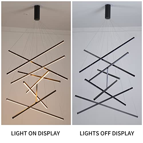 Modern LED Chandeliers Dimmable Pendant Light Fixture 9 Lights for High Ceiling Living Room Dining Room Staircase Restaurant Sputnik Floating Sculptural Art Hanging Lamp