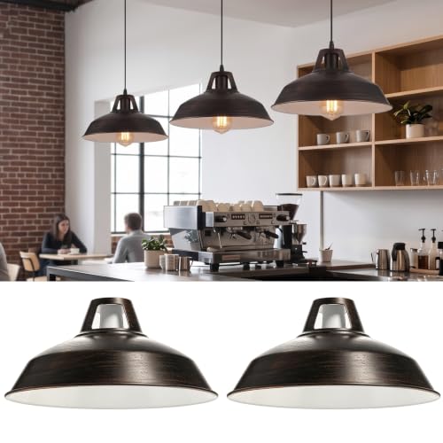 2 Pcs Bronze Empire Industrial Metal Replacement Lamp Shades (2 Count)